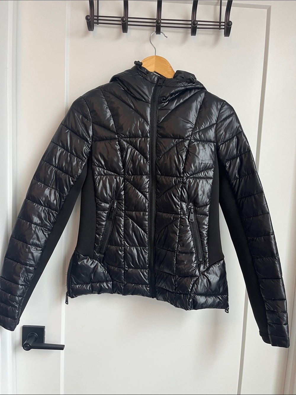 Bernardo Black Quilted Hooded Puffer Jacket Women’s Size XS